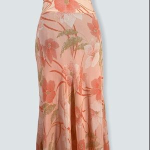 Pendleton silk skirt floral pink long size 10